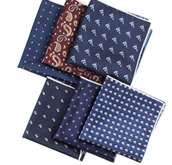 Hot Selling Various Design Handkerchief Polyester Jacquard Hand Rolled Pocket Squares for Men
