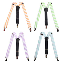 New Arrivals Custom Colorful Seersucker Y-Shape 3 Clips Kids Children Suspenders